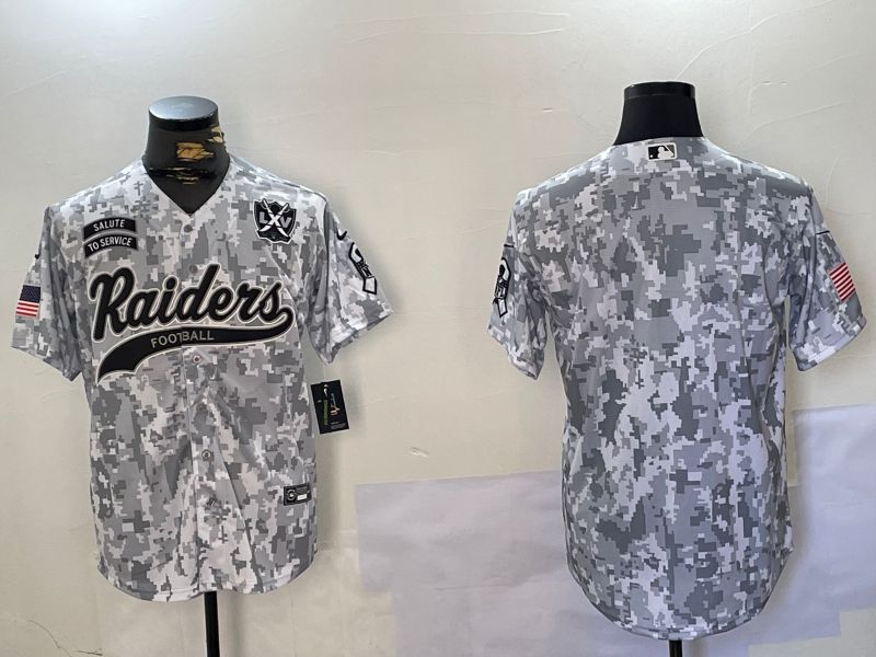 Men Oakland Raiders Blank Nike Arctic Camo 2024 Salute to Service Limited NFL Jersey style 2->oakland raiders->NFL Jersey